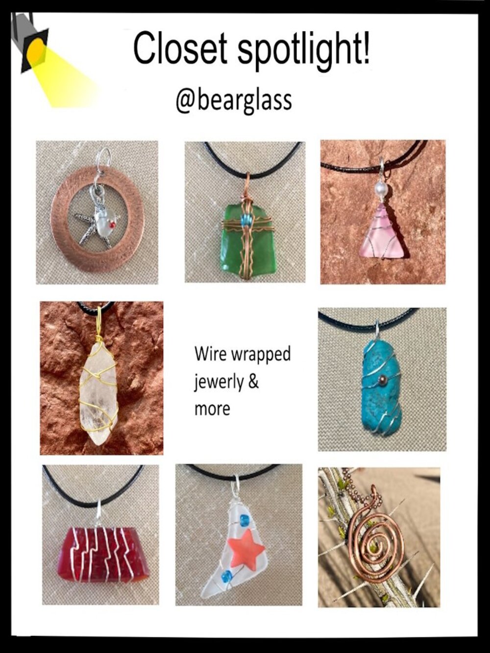 Check out @bearglass Closet For Hand Crafted Wire Wrapped Necklaces and More
